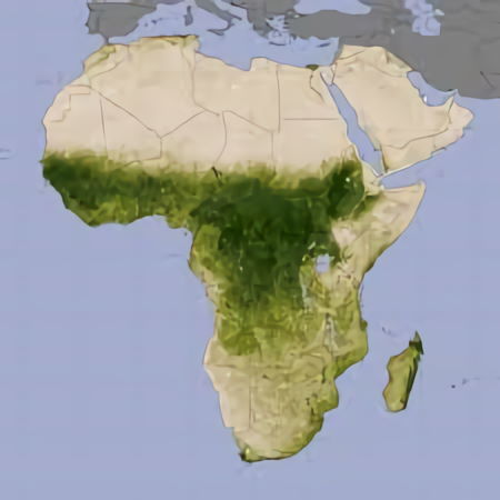 Map of Africa showing arid and semi-arid areas