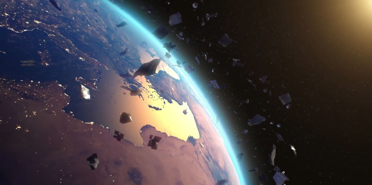 Space Debris above Earth